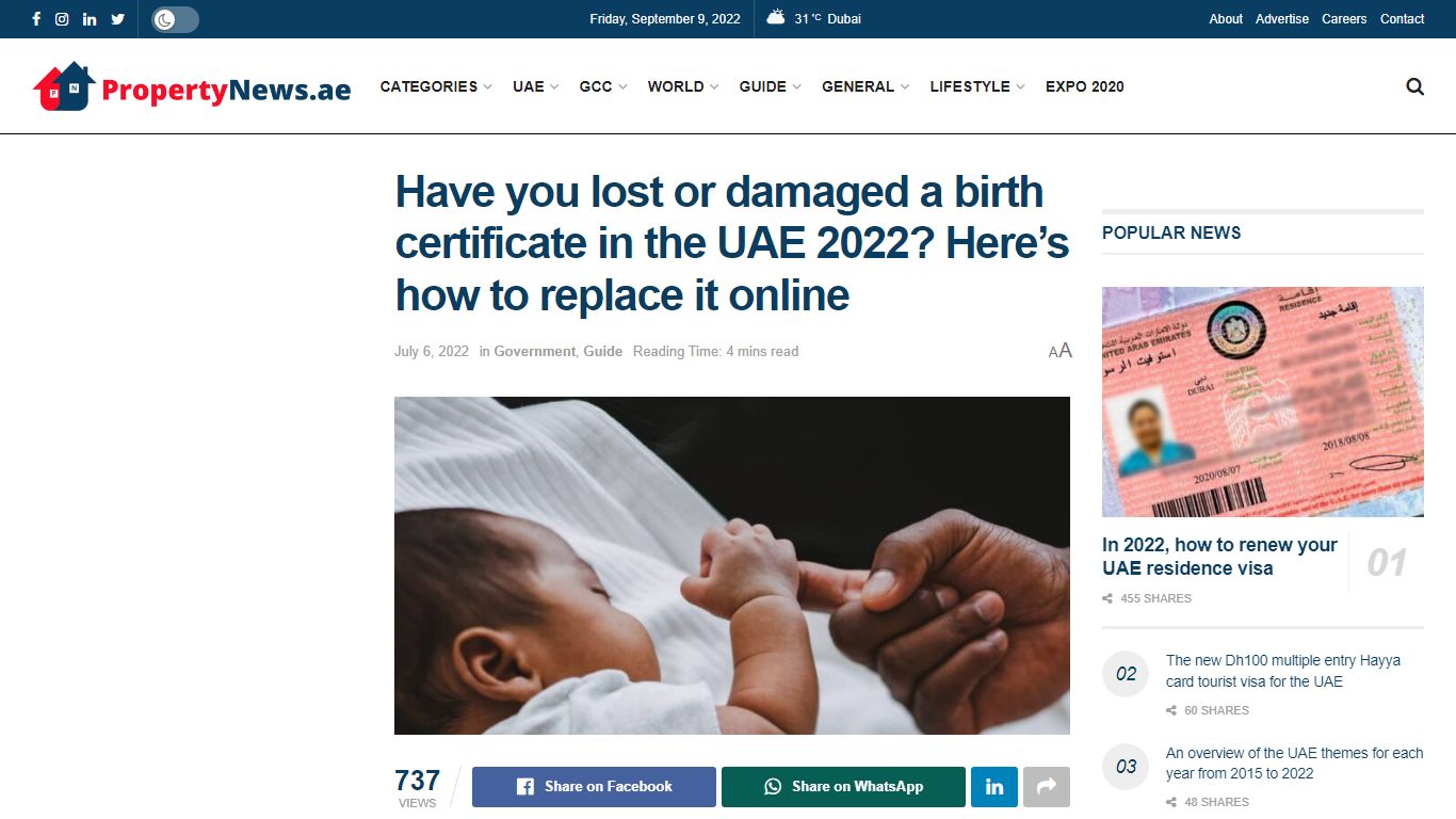 Have you lost or damaged a birth certificate in the UAE 2022? Here's ...